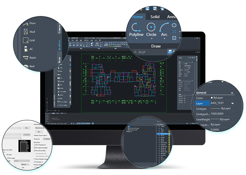 Interface do software CAD GstarCAD 2026